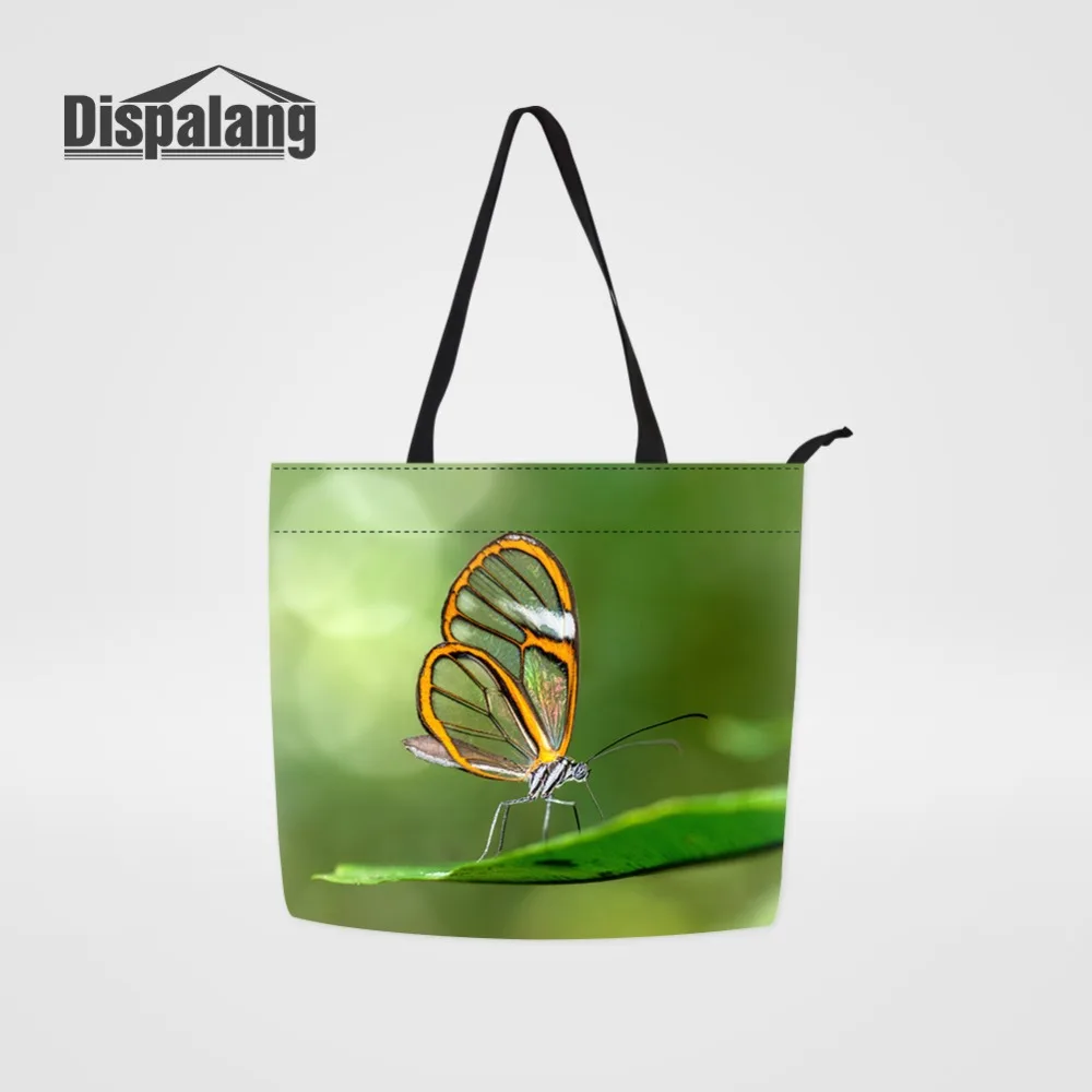 Dispalang nueva moda estampado mariposa bolsa de compras reutilizable animales araña insecto cigarra conveniente bolso para compras Tote