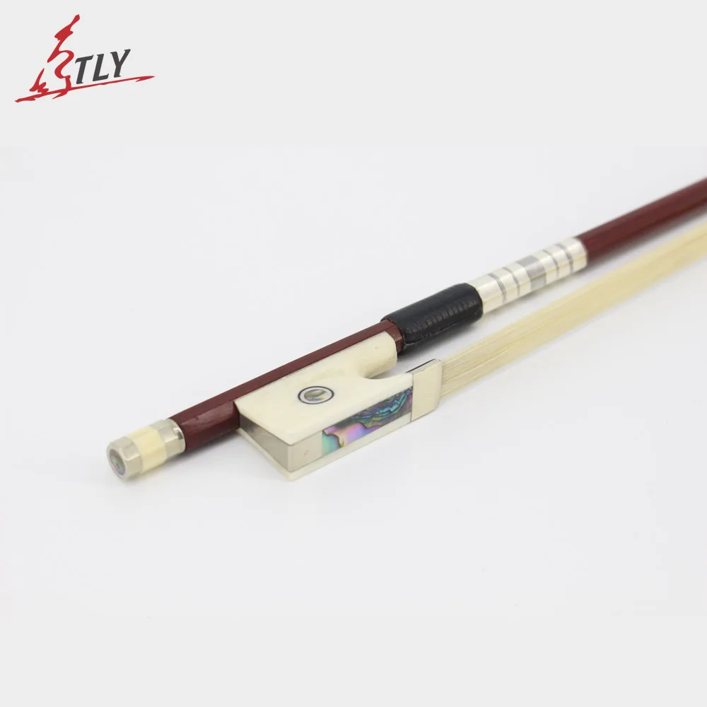 Factory Store High Quality 4/4 Violin Bow Fisheye Inlayed Imitation Ivory Frog Colored Shell Fiddle Bow Violin Accessories