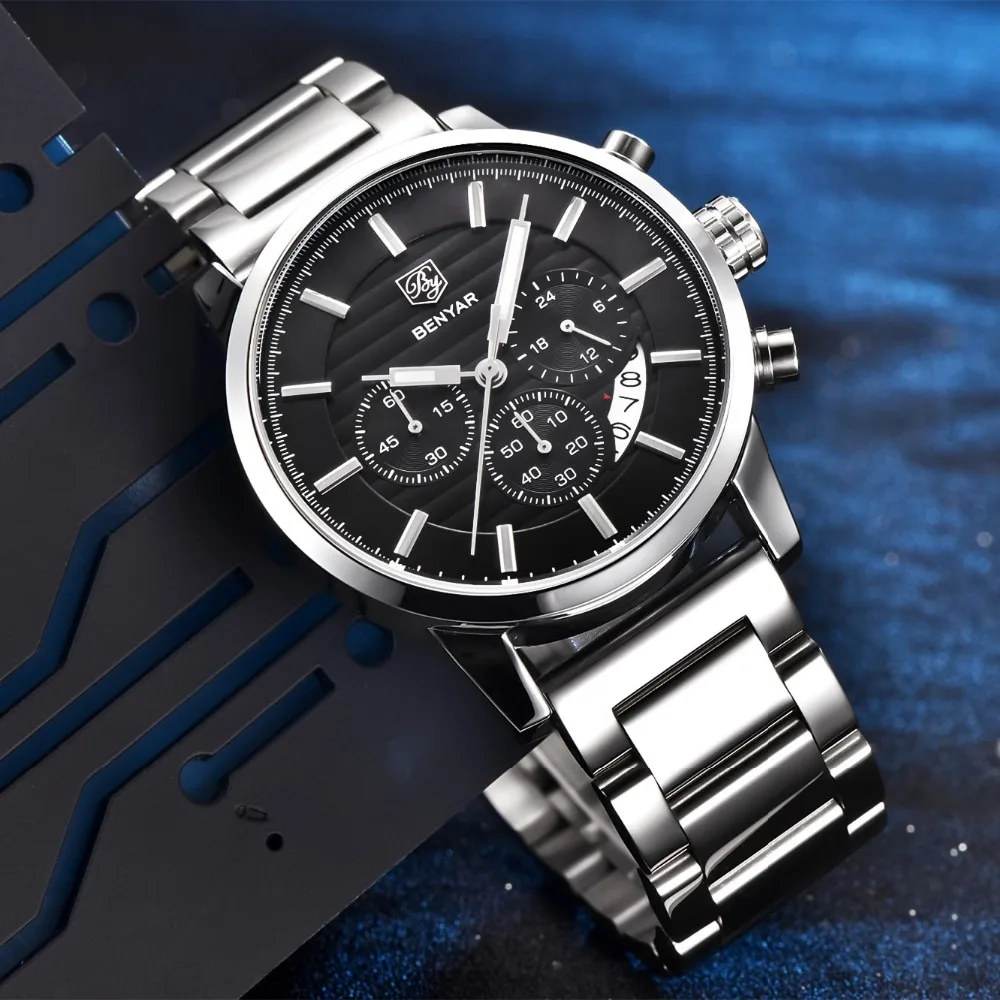 Reloj Hombre BENYAR moda cronografo Sport orologi da uomo Top Brand Luxury Business orologio al quarzo orologio Relogio Masculino