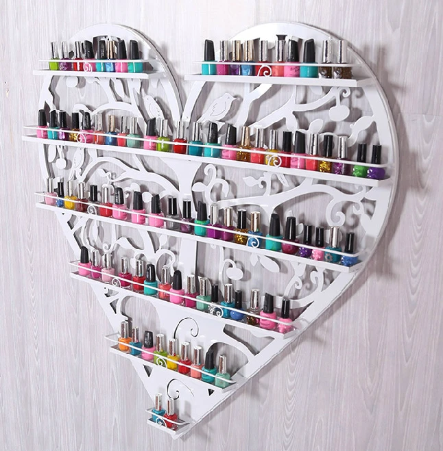 Perfume nail polish display rack / heart-shaped wall nail shop racks / cosmetic display rack / fashion