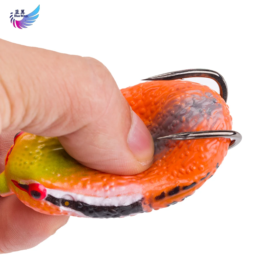 1pcs frog lure soft bait  long casting shot big frog for big black fish thunder game frog with double hook weight 26g