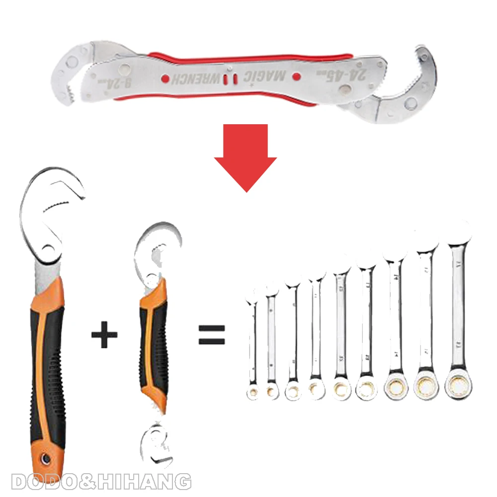 Magic Universal Wrench Adjustable Multi Function Pipe Torque Spanner Super Key Universal Head Plumbing Any Nut Grip Repair Tool