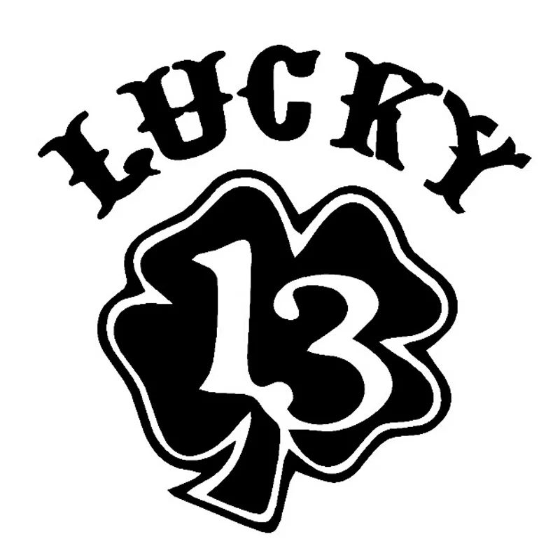 13*11CM 13 LUCKY Shamrock Reflective Car Stickers Decals Motorcycle Accessories Car Styling Black/Silver C1-0144