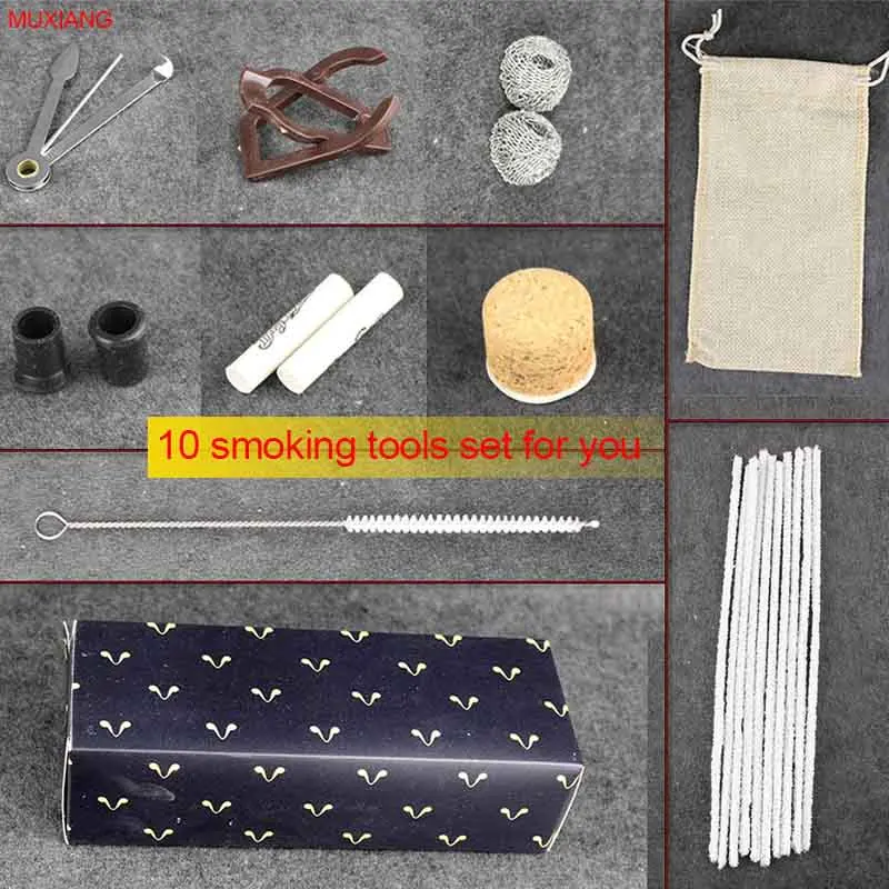 MUXIANG 16 Types Free 10 Smoking Pipe Tools Bent kevazingo wood Tobacco Pipe Handmade Smoking Pipe with Filters ad0003-ad0020