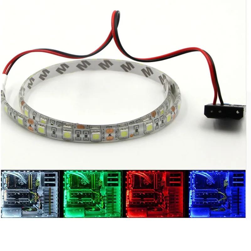 

50/100/200cm Magnetic LED Strip Light H-5050 PC Computer Case Magnetic Strip Light SATA Power Supply White Red Green Blue Yellow