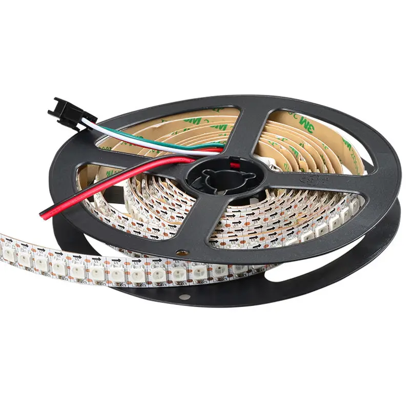 2M 144LEDs/m WS2812B LED Strip WS2812 5050 SMD RGB Pixel Light TV WS2811 Flexible Tape Lamp DC5V White PCB Non-waterproof IP20