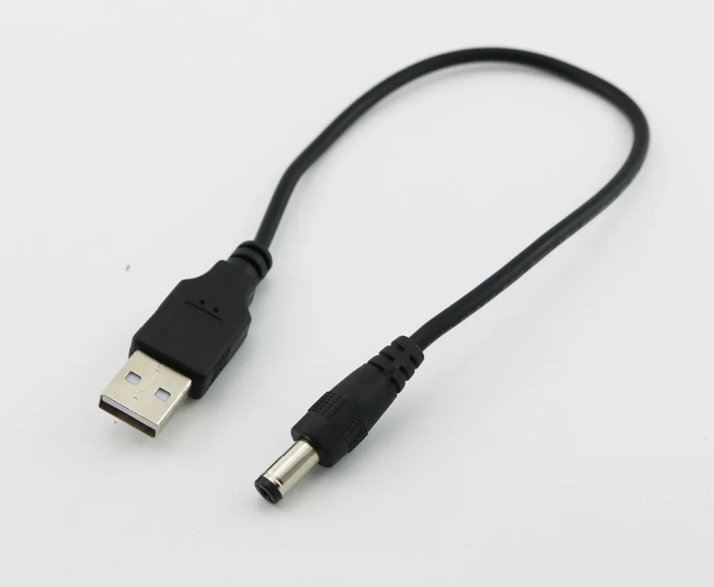 10pcs USB 2.0 Type A Male to DC 5.5 mm/2.1 mm 5 Volt DC Power Supply Socket Charging Adapter Connector Cable 25cm