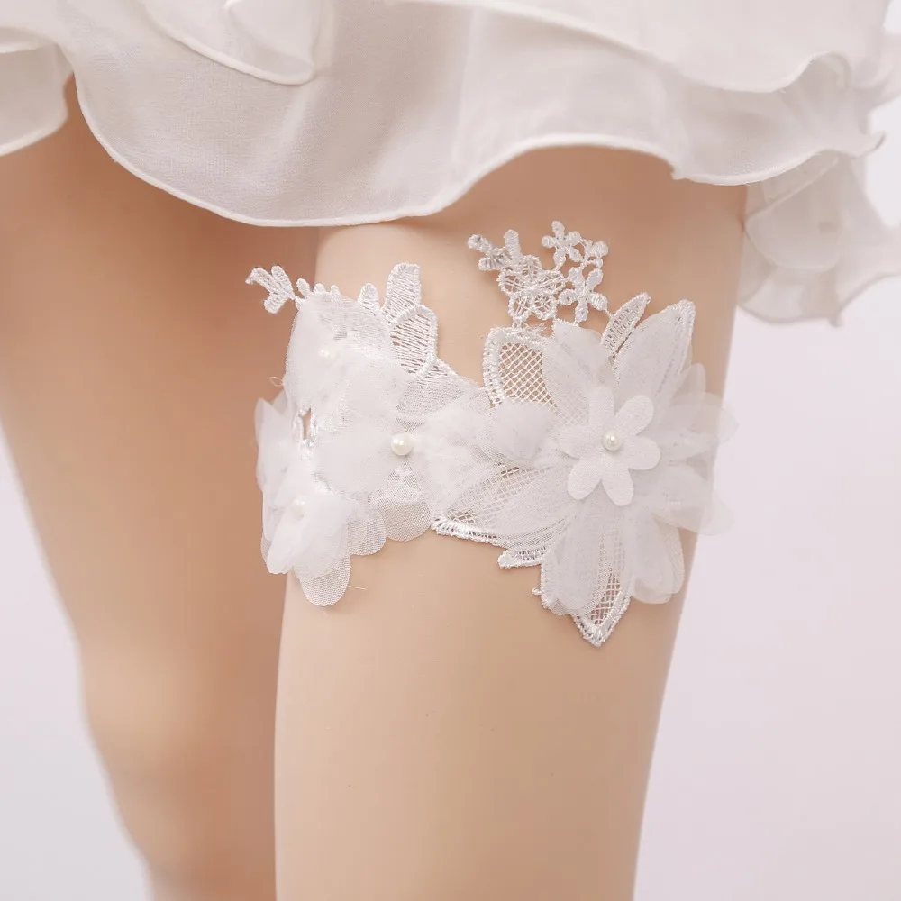 New Lace Wedding Bride Garter Beautiful Flowers Wedding Women's Sexy Garters Bridal Thigh Ring Suspenders Bridal Gift Supplies