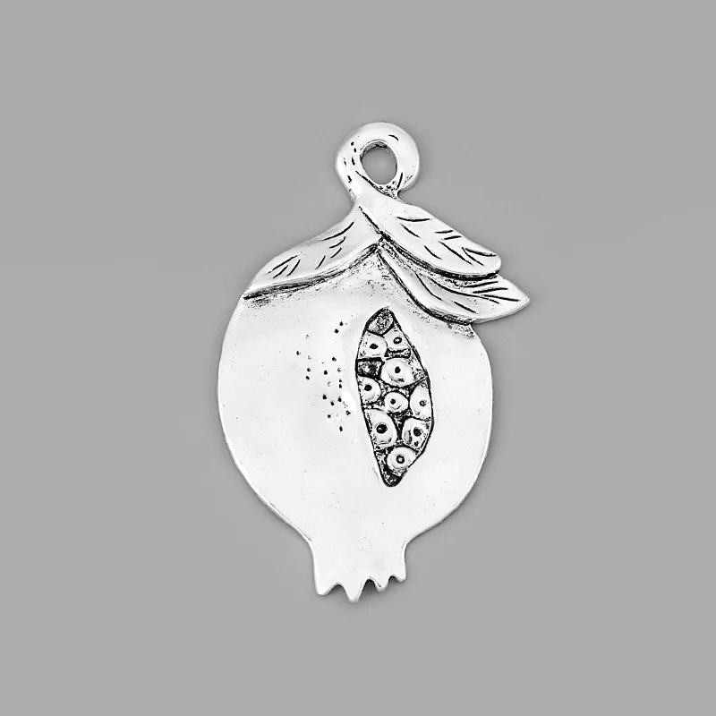 2Pcs Tibetan Silver Large Creative Pomegranate Fruit Food Charms Pendant For DIY Necklace Jewelry Making Supplies