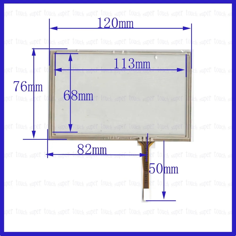 ZhiYuSun 120*76  5Inch 4Wire Resistive TouchScreen Panel Digitizer glass 120mm*76mm for GPS car Industrial control general scree