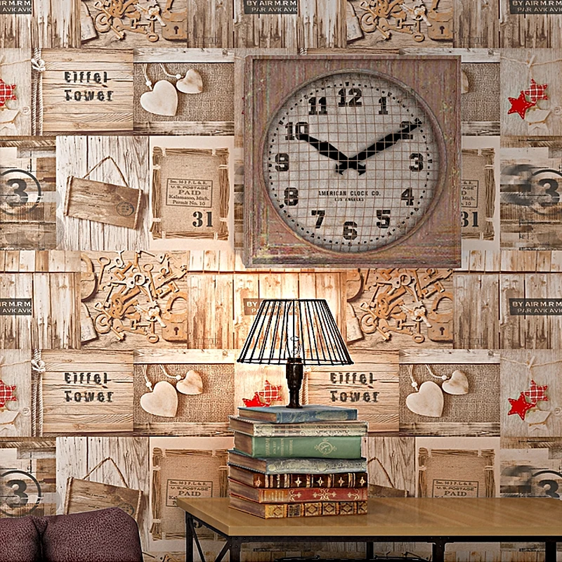 Lmitation Wood Grain Plank Wallpaper Cafe Bar Background Graffiti Korean Poster Retro Nostalgic Wallpapers