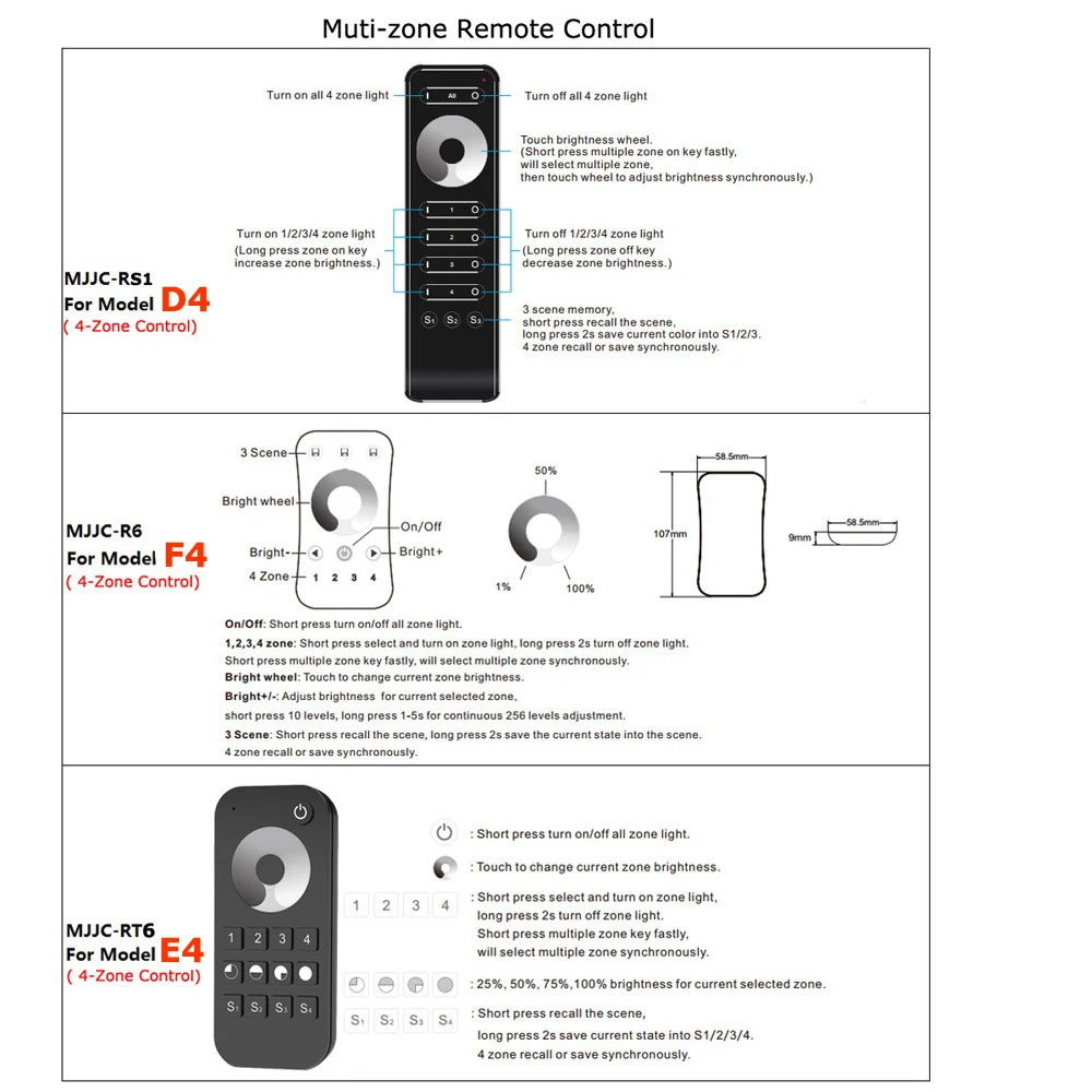 LED Dimmer Switch Triac AC 220V 230V 110V 2.4G Wireless RF Remote Smart Wifi Dimer per lampada a lampadina a LED dimmerabile