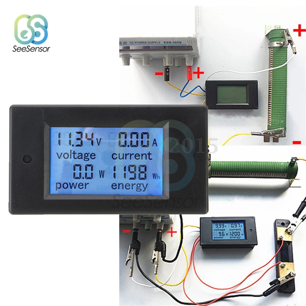 20A 50A AC 80-260V DC 6.5-100V LCD Digital Voltmeter Ammeter Wattmeter Power Energy Tester Amps Volt Current Voltage Meter