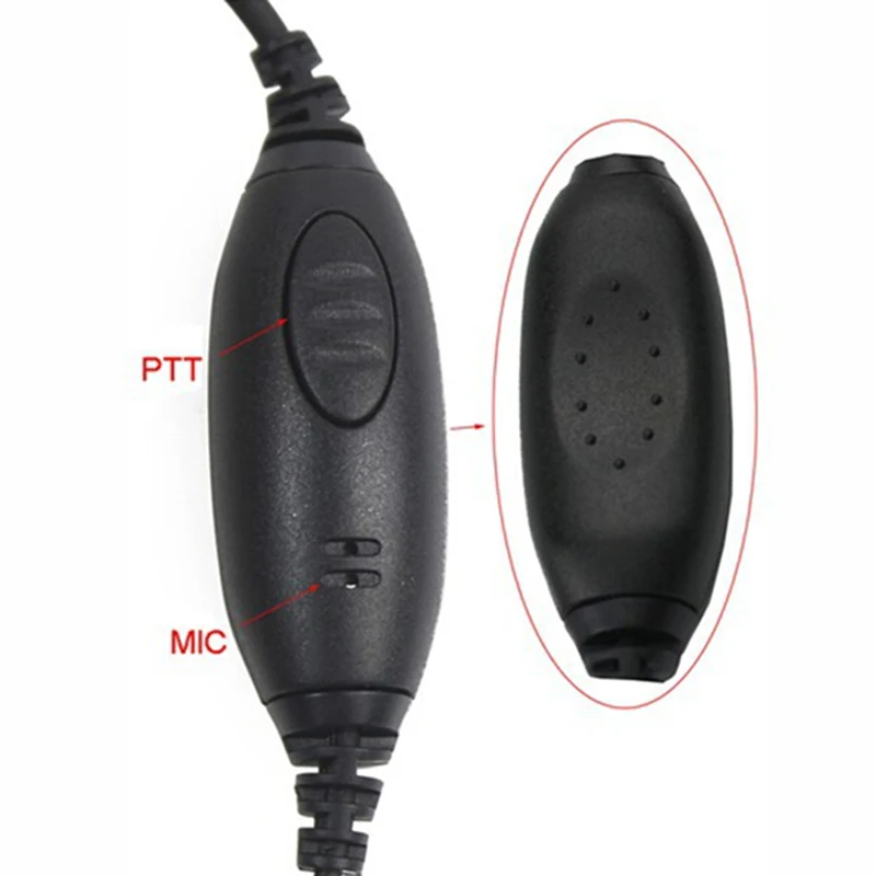 Useful 1 pc Black 2 Pin PTT Mic Headset for Kenwood Radio QUANSHENG PUXING WOUXUN HYT TYT TH Baofeng UV5R Earpiece C9009A