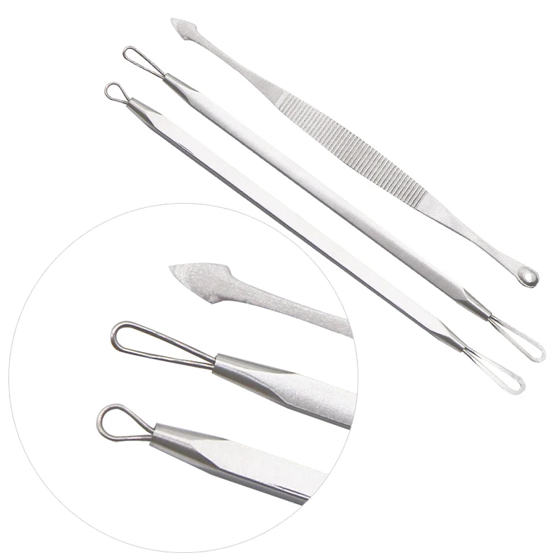 7pcs Black Head Acne Needle Remover Pimple Blemish Extractor Stainless Steel Remover Needles Acne Extractor Spot Cleaning Tool