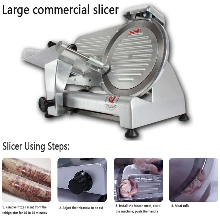 10 Inch Large Commercial Semi-automatic Meat Slicer 110V/220V Frozen Lamb Beef Meat Slicing Machine Grinder