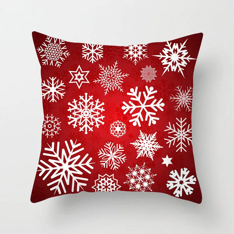 Merry Christmas Cushion Cover Christmas Santa Claus Elk Decorative Pillowcase Christmas Throw Pillow Case Cover Cushion Cover