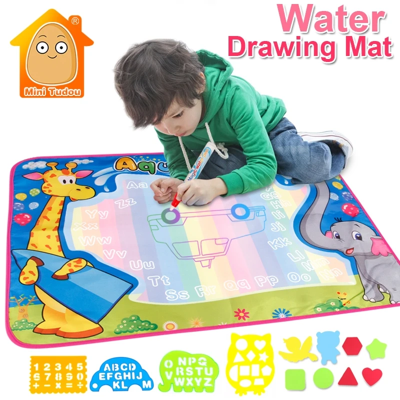 

72x52cm Kids Crafts Drawing Toys Water Mat Painting Toy With Aqua Magic Pens And Templates Educational Gift For Children