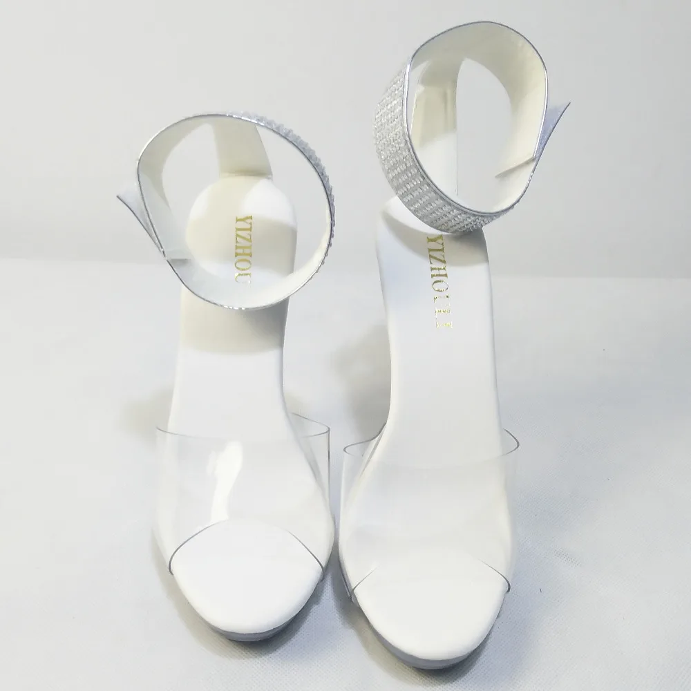 Chaussures de danse cendrillon en cristal transparent, 13cm, chaussures de danse Sexy à paillettes pour salle de bal