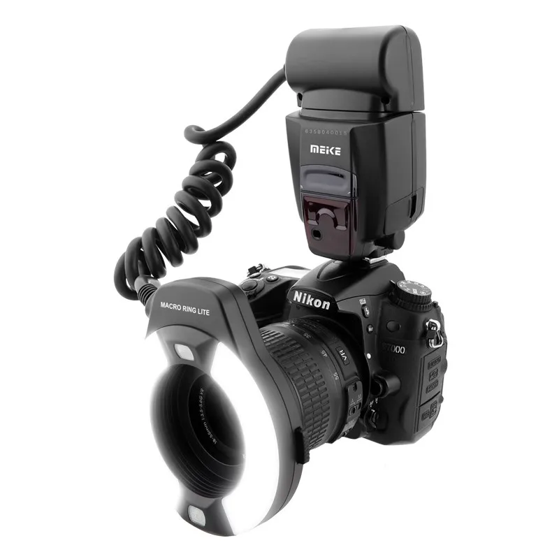 Meike MK-14EXT i-TTL Macro Ring Flash for Camera Nikon D850 D7500 D810 D80 D800 D90 D5 D4 D600 with LED AF Assist Lamp