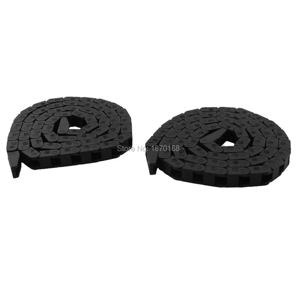 2Pcs Black Plastic Cable Drag Chain Wire Carrier R15 7x7mm 1M 3' Long, Metal