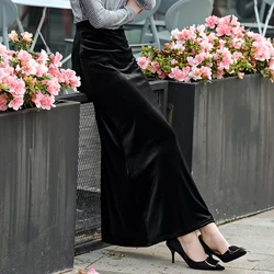 TIYIHAILEY-Women's Elastic Velvet Maxi Skirt, High Waist, Long, Maxi, Straight, Customer Made, Spring Autumn, New, XS-10XL