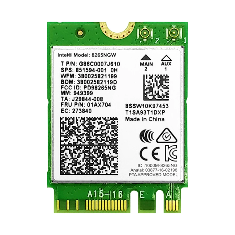 Intel AC8265 Wireless NIC/LAN Card for Jetson Nano 2.4G/5G Dual-Band WiFi/Bluetooth-compatible Module