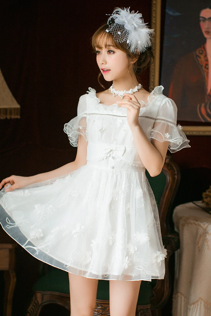 

Princess sweet lolitacandy sweet figure flattering dress Chiffon lace dress C22AB7094