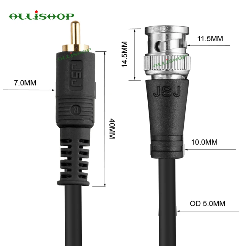 1/3/5/10/15/20/30M HD SDI RG59 BNC Male to RCA Male 75 Ohm Coaxial BNC to RCA Video Cable for CCTV Camera Accessories