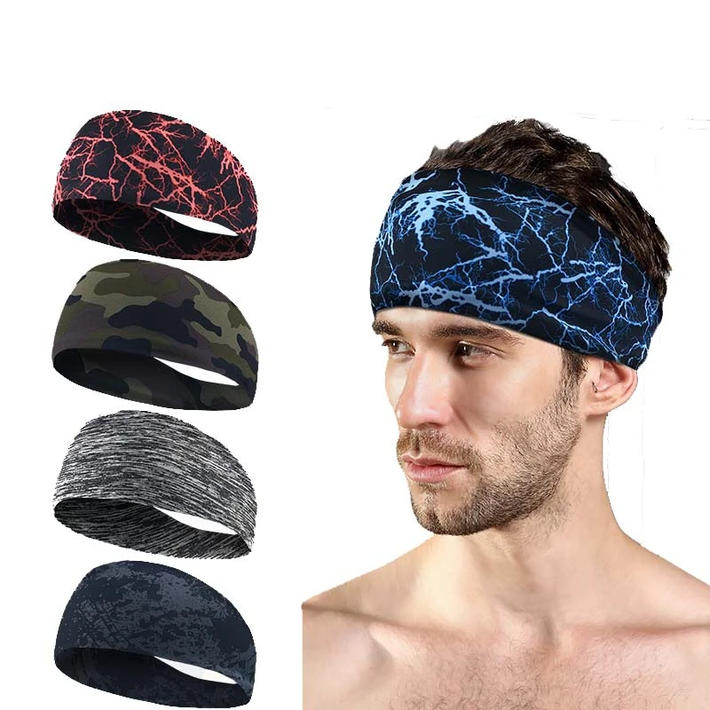 1 Pcs Men Women Camouflage Sport Headband Elastic Yoga Hair Band For Volleyball Cycling Fitness Tennis Head Hairband Sweatband