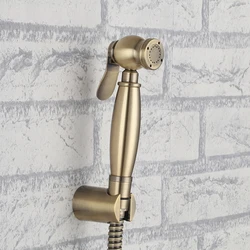 Antique brass Toilet Hand held Bidet set ,Diaper Sprayer, Shower Shattaf Bidet Spray Douche kit Jet with holder 1.5m hose