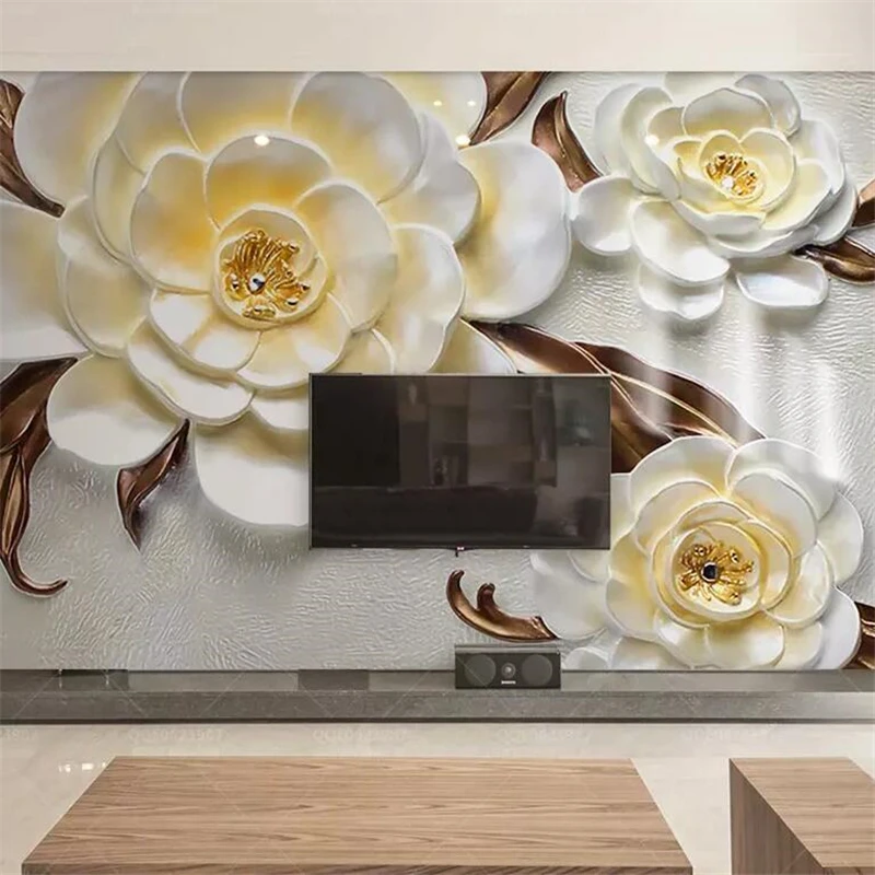 beibehang Custom Photo wallpaper for walls 3d Yellow rose Large Mural Wallpaper Living Room 3d papel de parede wallpaper mural