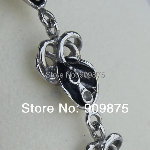 

punk men jewelry charm leaf link women/girl stainless steel chain bracelet bracelets bangles