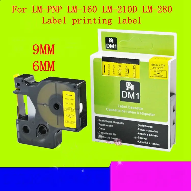 For DYMO 160 PNP 280 Label ribbon PNP LM-160 LM-210D LM-280 Labeling machines 6mm white black 9mm yellow black Red black