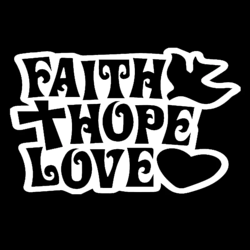 Faith Hope Love Home Decor Car Truck Window Decal Sticker Car Accessories Motorcycle Helmet Car Styling Car Sticker