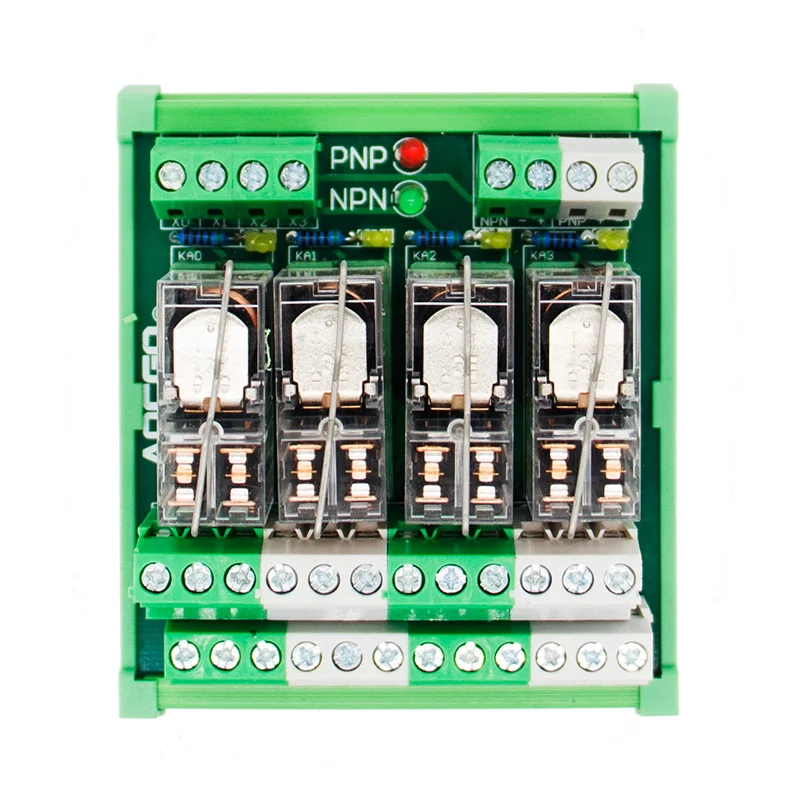 4 Channel OMRON DPDT G2R-2 DIN Rail Mount Interface Relay Module