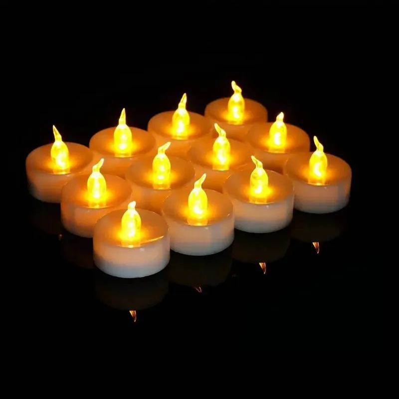 

30pcs/lot Flameless Battery Operated LED Tea Light Flickering Candles lamp f/Wedding Christmas Valentine party Home Decoration