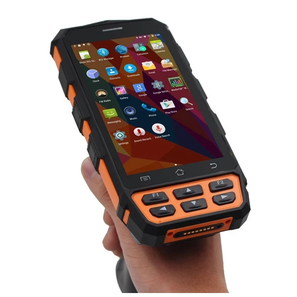 IP65 Rugged Mobile Handheld UHF RFID LF RFID Reader With Pistol Grip And Charging Station