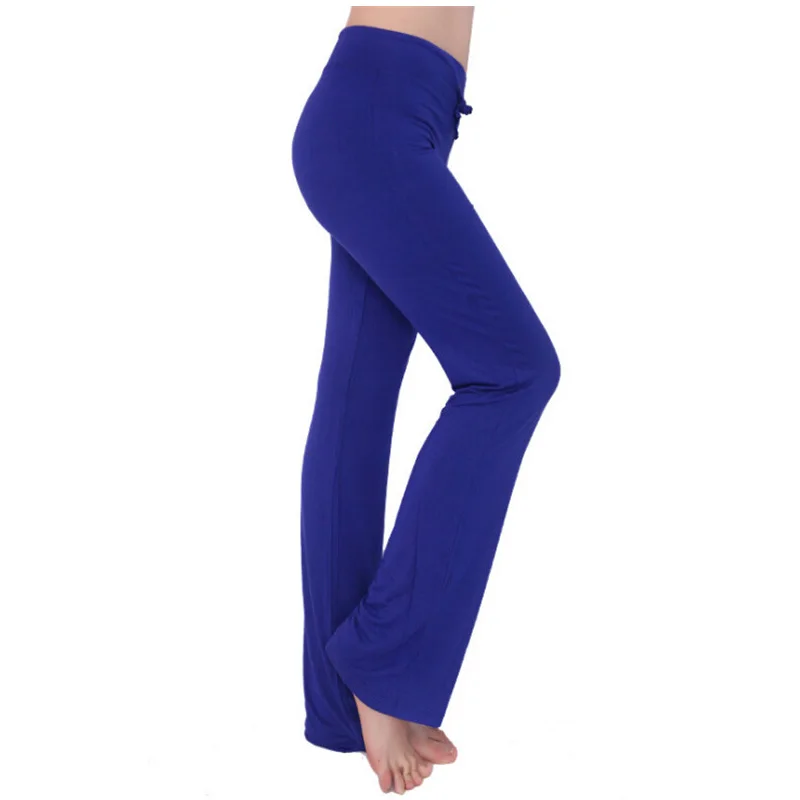 Multicolor Women Sports Pants Latin Dance Trousers High Waist Stretch Women Modal Wide Leg Pants Loose Long Trousers