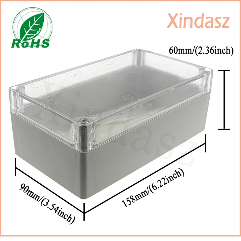 

6pcs/Lot 158*90*60mm Transparent electrical power distribution box plastic pcb waterproof enclosure