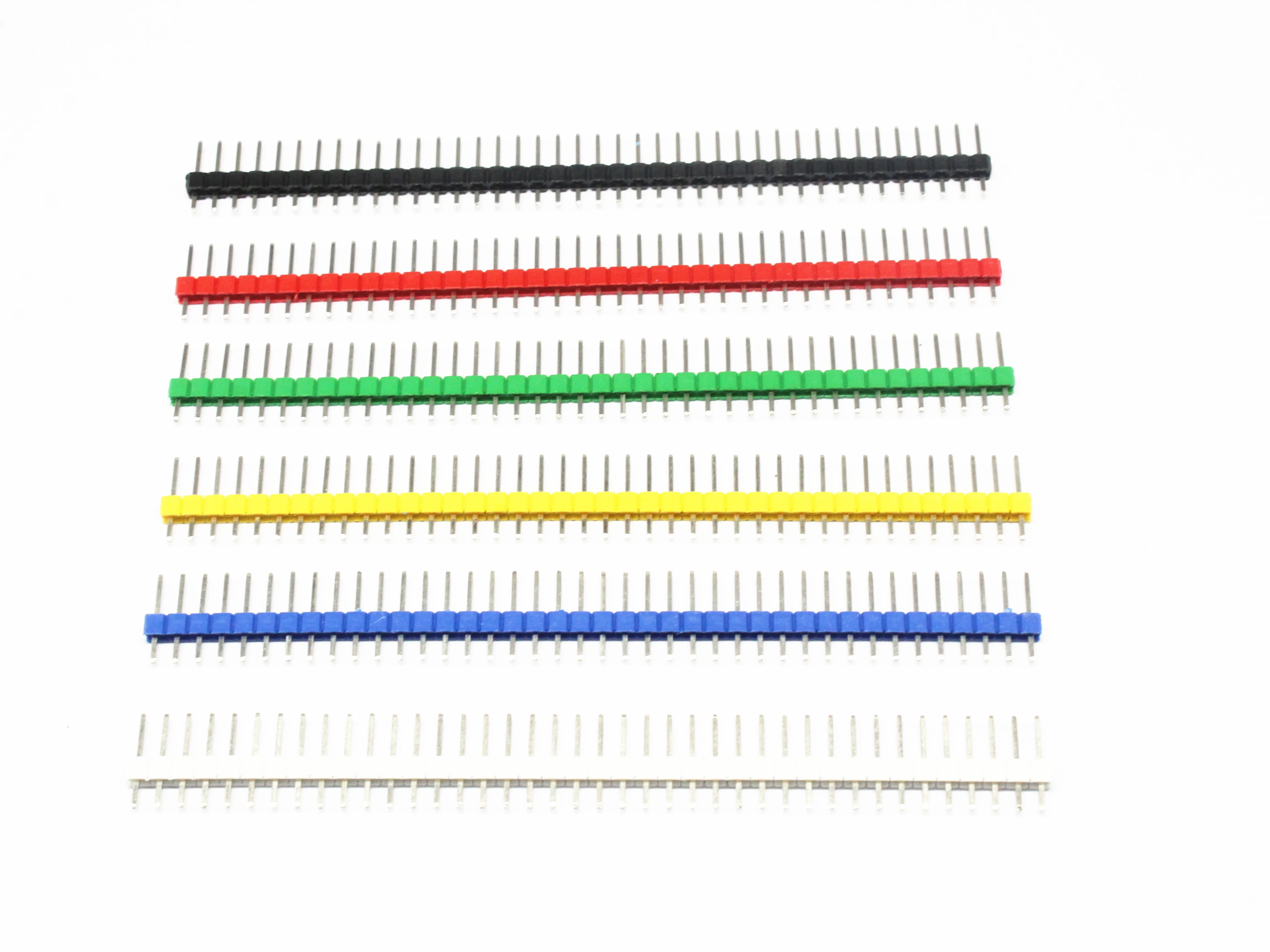 10PCS 40 Pin 1x40 Single Row Male 2.54 Breakable Pin Header Connector Strip white/black/blue/red/green/yellow