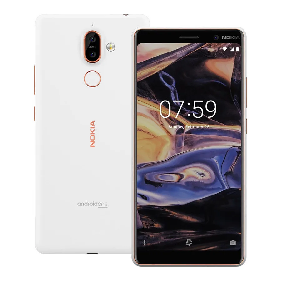 Nokia 7 Plus Original Unlocked Android Dual Sim Phone 4G LTE GSM 6.0\'\' Dual 12MP Octa Core 4GB RAM 64GB ROM 3800mAh Fingerprint