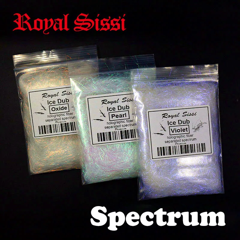Nowe 3 torby Spectrum Fly wiązanie Ice Dub 3 style laminowany pryzmat dubbing lodowy holograficzne syntetyczne włókna perłowe lodowy włos na ciele