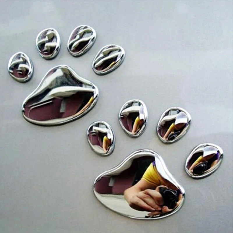 Creative 3D Animal Paw Foot Pattern Sticker Car Window Bumper DIY Accessories Lovely Home Decoration Decal