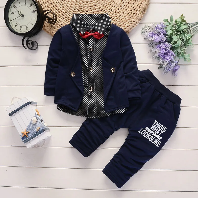 DIIMUU Spring Autumn Boys Clothes Set 1-4 Years Baby Outfits Tops + Long Pants 2Pcs Sport Suits Toddler Kids Tracksuit Sets