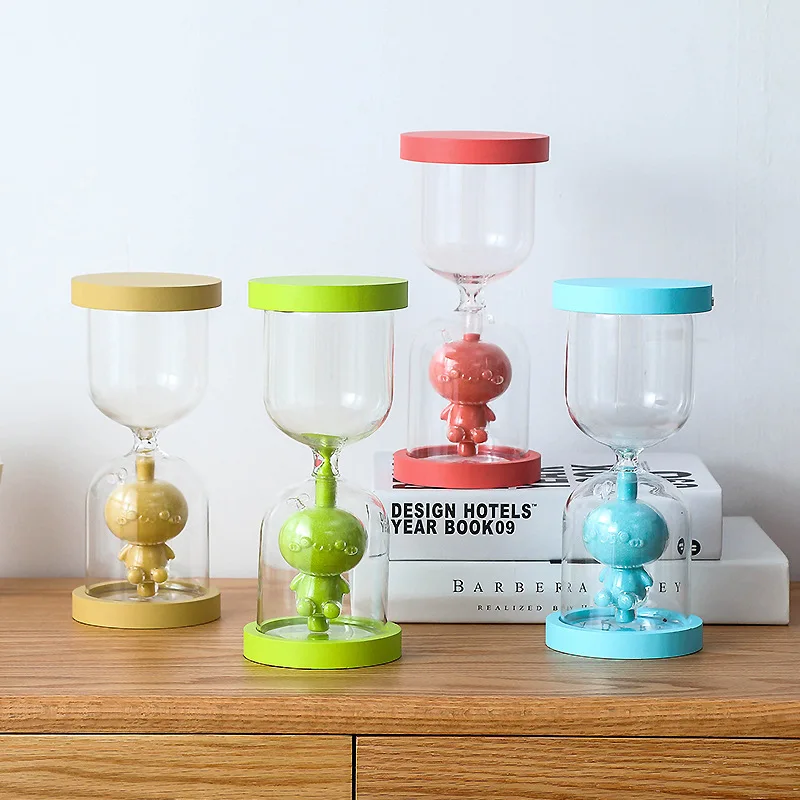 

New style long grass Yan Tuanzi fun hourglass, home glass decoration, creative craft gift