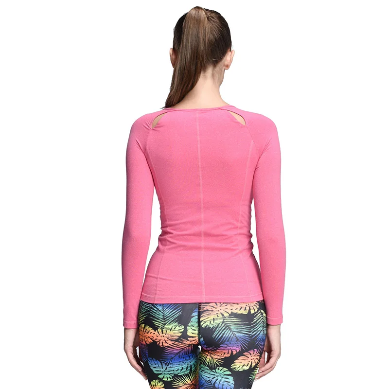 Women Long Sleeve Teardrop-shaped Slim Sport Tight T-Shirt Fitness Running Gym Mujer Deportivas Yoga Padded Shirt Tops CX002