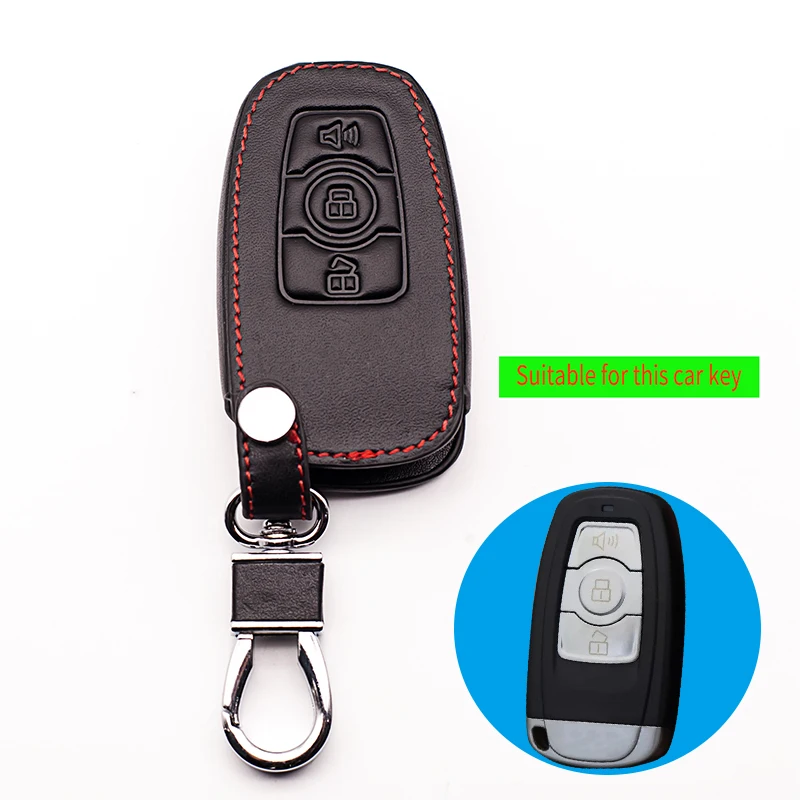 

2016 Special offer Genuine Leather Car Key Fob Cover for Great Wall Haval H6 2015 C50 Hoist Case Key Wallet Chain protect shell