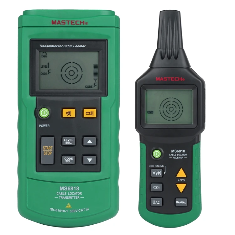 

Portable Mastech MS6818 Professional Wire Cable Tracker Metal Pipe Locator Detector Tester Line Tracker Voltage12~400V Receiver