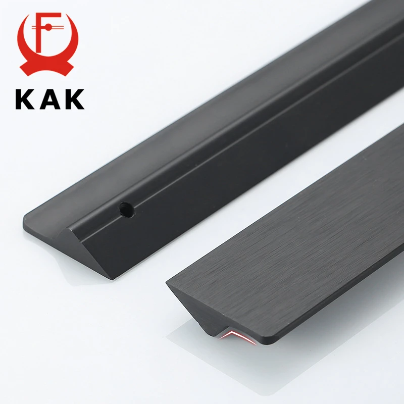 Kak-アルミニウム合金のドアと引き出しのハンドル,ドアと家具のノブの形をした食器棚のアクセサリー,黒,銀,金